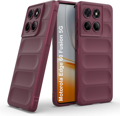 Zapcase Back Cover for Motorola Edge 60 Fusion 5G(Maroon, 3D Case, Silicon, Pack of: 1)