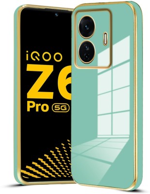 NICPIC Back Cover for Vivo iQOO Z6 PRO 5g(Green, Gold, Camera Bump Protector, Silicon, Pack of: 1)