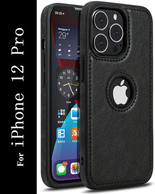 Coverskart Luxury Leather Back Cover for Apple iPhone 12 Pro(Black, Camera Bump Protector, Pack of: 1)