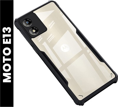 WAREVA Back Cover for Moto E13, MOTO E13(Transparent, Black, Camera Bump Protector, Pack of: 1)