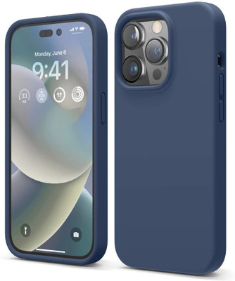 NECESORIES Back Cover for Liquid Silicone Case Compatible for iPhone 14 Pro Max Back Cover -- Dark Blue(Blue, Waterproof, Silicon, Pack of: 1)