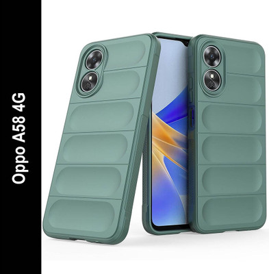 Casotec Back Cover for Oppo A58 4G(Green, Silicon, Pack of: 1)