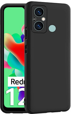 RUNICHA Back Cover for POCO C55, (CA)(Black, Grip Case, Silicon, Pack of: 1)