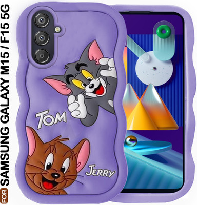 AESTMO Back Cover for Samsung Galaxy M15 / F15 5G(Purple, 3D Case, Silicon)