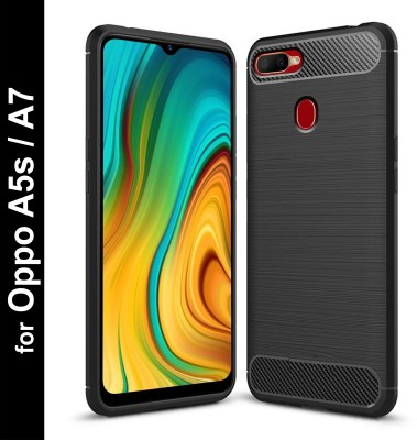 Zapcase Back Cover for Oppo A5s, Oppo A7(Black, Grip Case, Silicon, Pack of: 1)