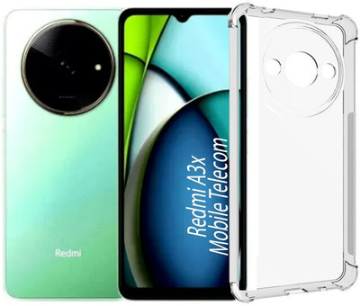 S-Softline Back Cover for Redmi A3x, ; Raised edges lift the screen and camera lens(Transparent, Silicon)
