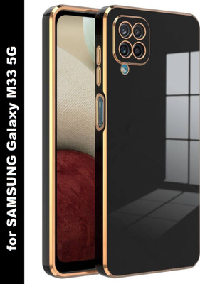 RESOURIS Back Cover for SAMSUNG Galaxy M33, SAMSUNG Galaxy M33 5G(Black, Gold, Camera Bump Protector, Pack of: 1)