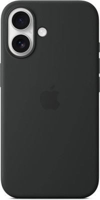 POOJA Back Cover for I PHONE 16(Black, Silicon, Pack of: 1)