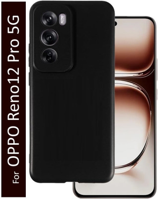 Fablue Back Cover for Oppo Reno 12 Pro 5G(Black, Grip Case, Silicon, Pack of: 1)