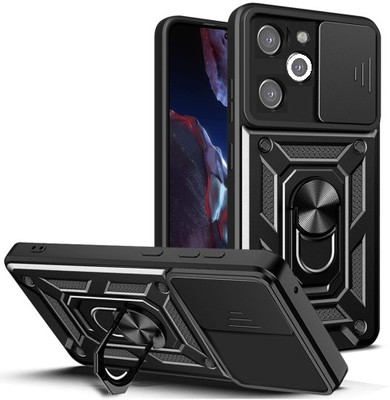 RUNICHA Back Cover for Infinix Hot 40i(Black, Rugged Armor, Pack of: 1)