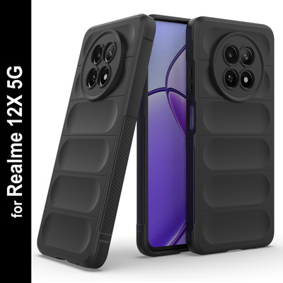 Zapcase Back Cover for Realme 12X 5G(Black, 3D Case, Silicon, Pack of: 1)
