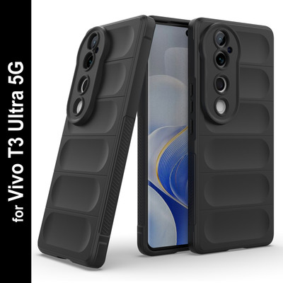 Zapcase Back Cover for Vivo T3 Ultra 5G, Vivo T3 Ultra(Black, 3D Case, Silicon, Pack of: 1)