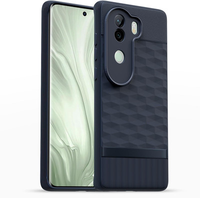 AIZLO Back Cover for vivo V40e 5G,IQOO Z9s 5G, Hexa Cube Design | Ultra Slim Soft Case | Inner Velvet Fabric(Blue, Microfiber Lining, Silicon, Pack of: 1)