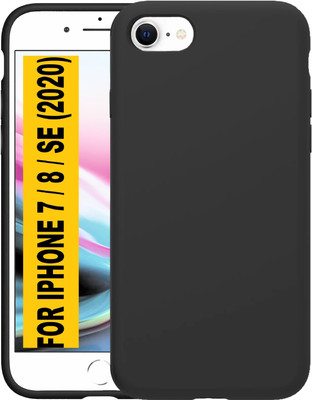PUNAK Back Cover for Apple iPhone 7, Apple iPhone 8, Apple iPhone SE 2020(Black, Camera Bump Protector, Silicon, Pack of: 1)