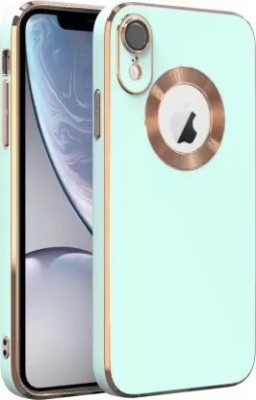 KARAS Back Cover for Apple iPhone XR - MINT | Golden Line, Premium Soft Chrome Case | Silicon Gold Border |(Green, Camera Bump Protector, Silicon, Pack of: 1)