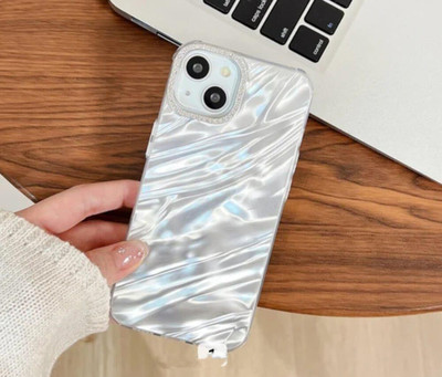 EXOTIC FLOURISH Back Cover for Apple Iphone 14, Stylish Case Camera Lens Protection Diamonds Bling Silver(Silver, Dual Protection, Pack of: 1)