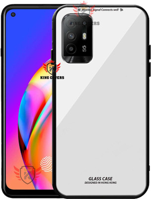 KING COVERS Back Cover for OPPO-F19 PRO PLUS (5G), Luxurious 9H Toughened Glass Back Case Shockproof TPU Bumper(White, Dual Protection, Pack of: 1)