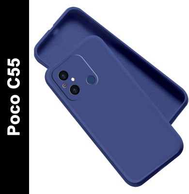 Artistque Back Cover for Poco C55(Blue, Matte Finish, Silicon, Pack of: 1)