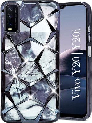 SRV Back Cover for VIVO Y20/Y20A/Y20G Glitter Sparkle and Detachable Diamond Print Case(Black, 3D Case, Pack of: 1)