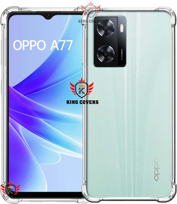 KING COVERS Back Cover for Crystal Clear Back Cover Case for Polycarbonate Back Cover for OPPO-A77 (2022)(Transparent, Dual Protection, Silicon, Pack of: 1)