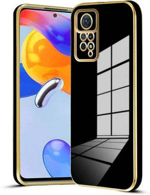 Creativo Back Cover for Redmi Note 11 Pro 4G, Redmi Note 11 Pro Plus 5G Electroplated Chrome 6D Gold Plated Frame(Black, Gold, Shock Proof)