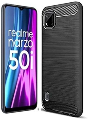 Xesus Back Cover for Realme Narzo 50i(Black, Dual Protection, Silicon, Pack of: 1)
