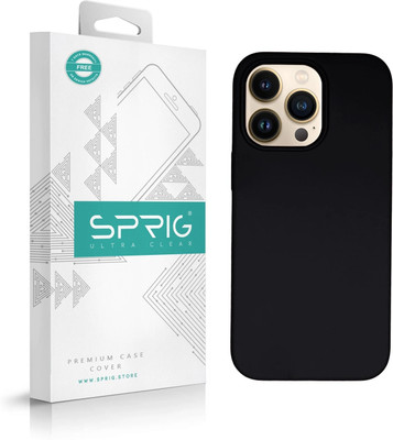 Sprig Liquid Silicone Back Cover for APPLE iPhone 13 Pro Max, iPhone 13 Pro Max(Black, Shock Proof, Silicon, Pack of: 1)