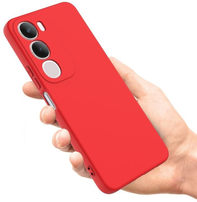 WellWell Back Cover for Vivo Y29 5G(Red, Grip Case, Silicon, Pack of: 1)