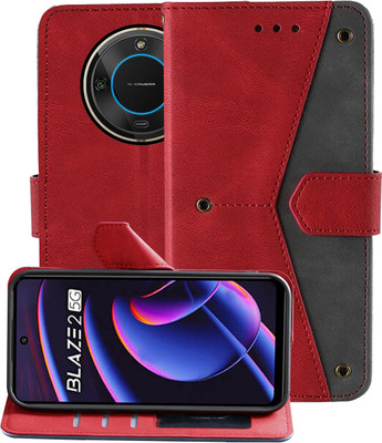 Autofocus Flip Cover for Lava Blaze 2 5G(Red, Grey, Holster, Pack of: 1)