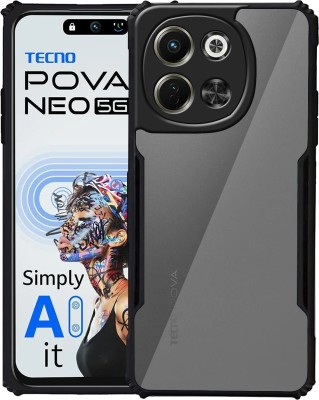 BOZTI Back Cover for Tecno Pova 6 Neo 5G(Black, Grip Case, Pack of: 1)