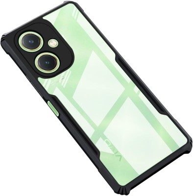 Creativo Back Cover for Vivo Y27 (4G) Shockproof Bumper Clear Camera Protection Transparent Cover(Black, Transparent, Camera Bump Protector, Pack of: 1)