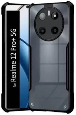Mobtech Bumper Case for Realme 12 Pro Plus 5G, Transparent(Black, Transparent)