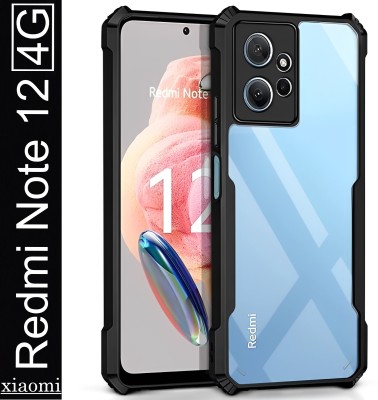 WORFOX Back Cover for Xiaomi Mi Redmi Note 12 4G(Black, Dual Protection, Pack of: 1)