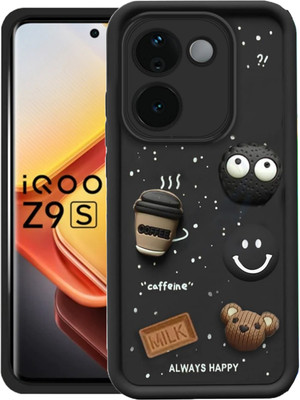 GoldKart Back Cover for iQOO Z9s Pro 5G, vivo T3 Pro 5G(Black, 3D Case, Silicon, Pack of: 1)