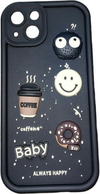 ZimniasO Back Cover for ZimniasO iphon 13 Cute Fun Cartoon 3D Ball Coffee Silicone(Black, Shock Proof, Pack of: 1)