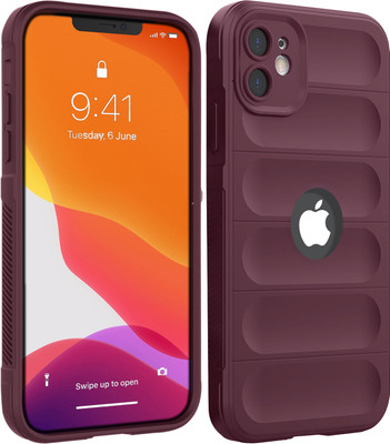 Coverskart Rugged Armor Back Cover for Apple iPhone 11, Hybird Silicone Anti Shock Airbag Grip Case(Maroon, Camera Bump Protector, Silicon, Pack of: 1)