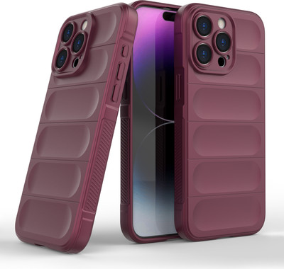 GLOBAL NOMAD Back Cover for Apple iPhone 15 Pro Max(Maroon, Grip Case, Silicon, Pack of: 1)