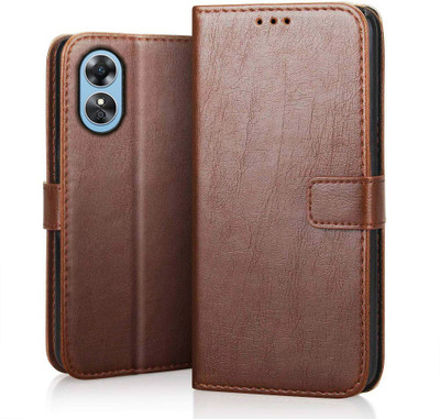 SHINESTAR. Flip Cover for Oppo A17(Brown, Pack of: 1)