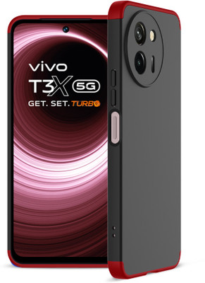 FlareHUB Back Cover for Vivo T3x 5G(Red, Hard Case, Silicon, Pack of: 1)