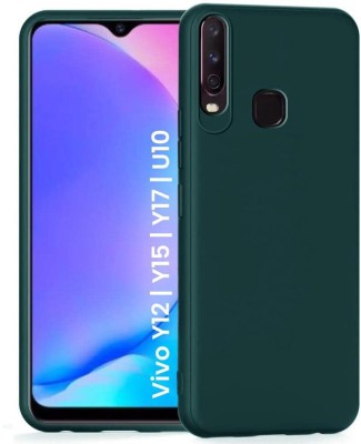 WOW Imagine Back Cover for Vivo Y12 | Y15 | Y17 | U10 Ultra Slim Soft Cover | Inner Velvet Fabric Lining |(Green, Grip Case, Silicon, Pack of: 1)