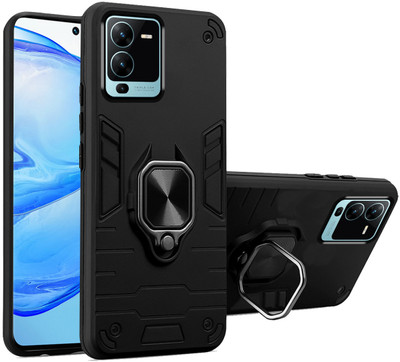 SMARTPOCKET Back Cover for Vivo V25 Pro(Black, Rugged Armor, Pack of: 1)