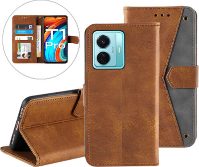 Autofocus Back Cover for Vivo T1 Pro 5G(Brown, Magnetic Case, Pack of: 1)