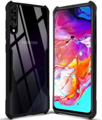 Hydbest Back Cover for Samsung Galaxy A70s(Transparent, Black, Grip Case, Silicon, Pack of: 1)