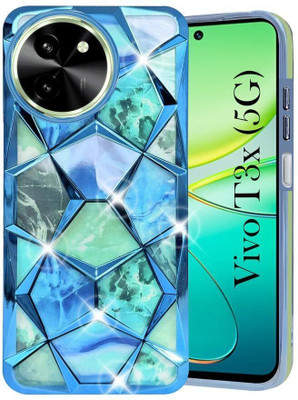 Seetu Back Cover for Vivo T3X / Y200i / Y58 / Y38 (5G)(Blue, Silicon)