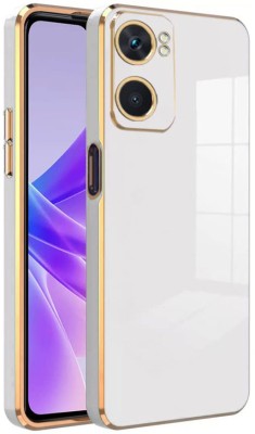 Dallao Back Cover for Oppo A57 4G Electroplated Chrome 6D | Gold Plated Frame | Slim Soft(White, Shock Proof, Silicon, Pack of: 1)