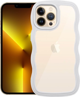 TERANCE Back Cover for Apple iPhone 12 Pro Max|Cute Curly Wave Frame Clear Case for,Transparent Soft TPU Bumper(White, Shock Proof, Pack of: 1)