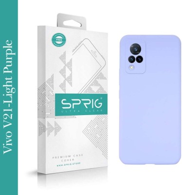 Sprig Liquid Silicone Back Cover for Vivo V21 5G, Vivo V21(Purple, Shock Proof, Silicon, Pack of: 1)