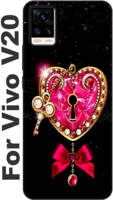 Design Villa Back Cover for Vivo V20 Back cover 3127(Multicolor, Dot View, Silicon, Pack of: 1)