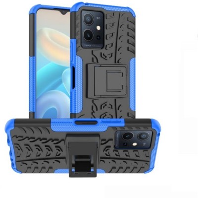 S-Softline Back Cover for Vivo Y75 5G, Premium Soft Shockproof Anti Scratch(Blue, Pack of: 1)