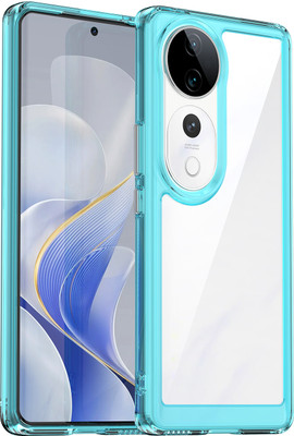 Cover Alive Back Cover for Vivo V40 5G(Blue, Transparent, Shock Proof, Pack of: 1)